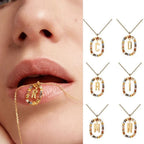 Ketting met ovale initiaalhanger r