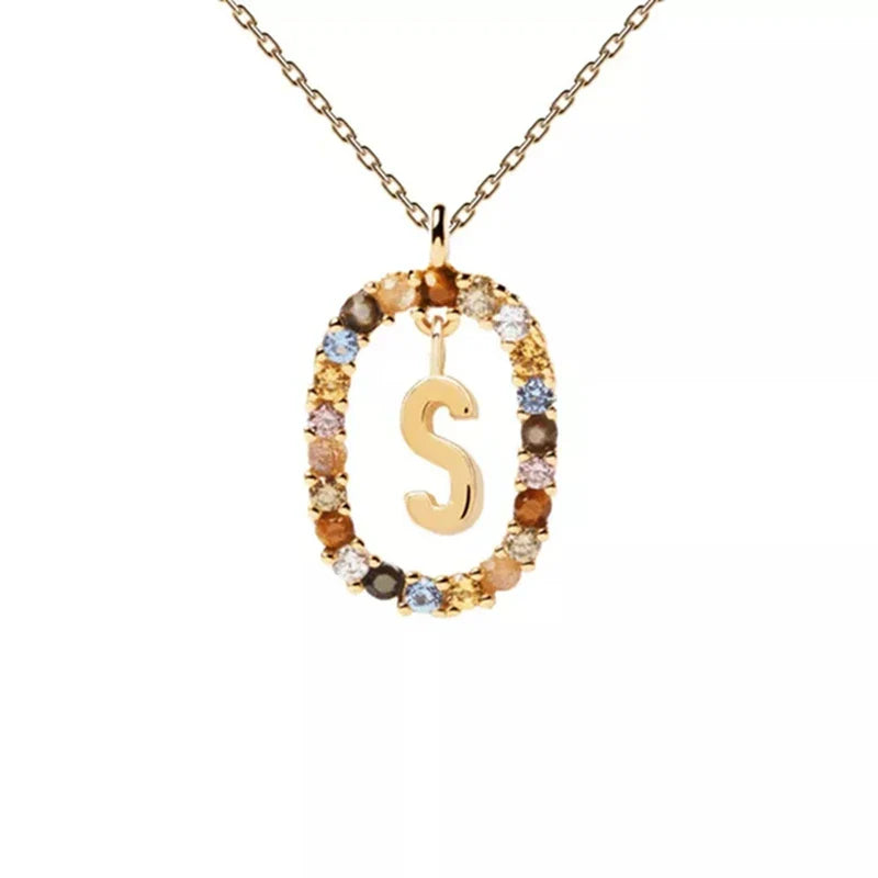 Ketting met ovale initiaalhanger s
