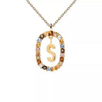 Ketting met ovale initiaalhanger s