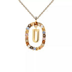 Ketting met ovale initiaalhanger u