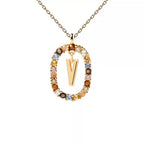 Ketting met ovale initiaalhanger v