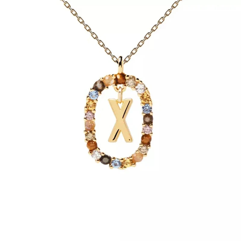 Ketting met ovale initiaalhanger x