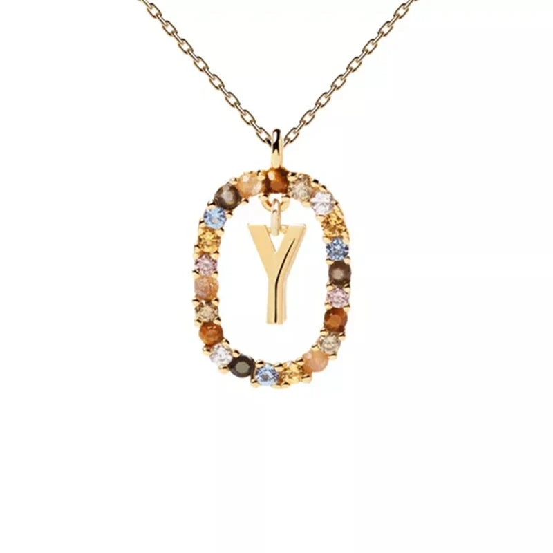 Ketting met ovale initiaalhanger y