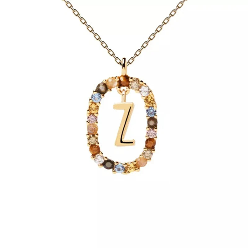 Ketting met ovale initiaalhanger z