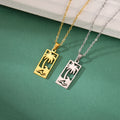 Ketting met palmboom- en strandgolfhanger goud