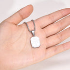 Halsketting met geometrische palmhanger in zilver