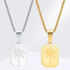 Halsketting met geometrische palmhanger in goud