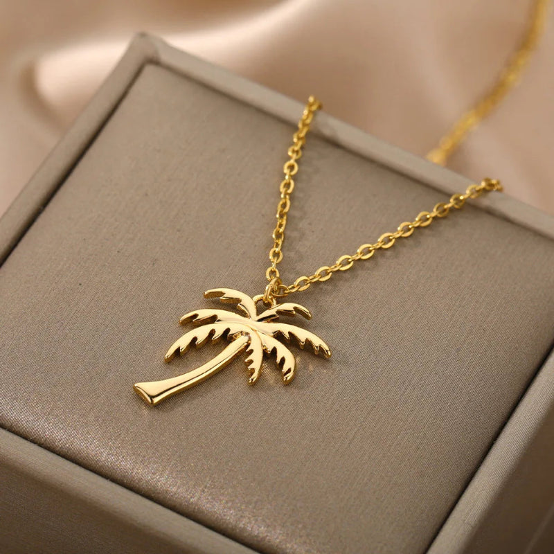 Collier avec Pendentif Palmier pour Femme or