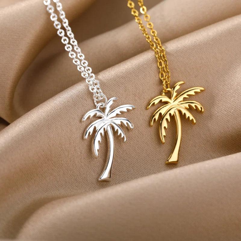 Collier avec Pendentif Palmier pour Femme argent