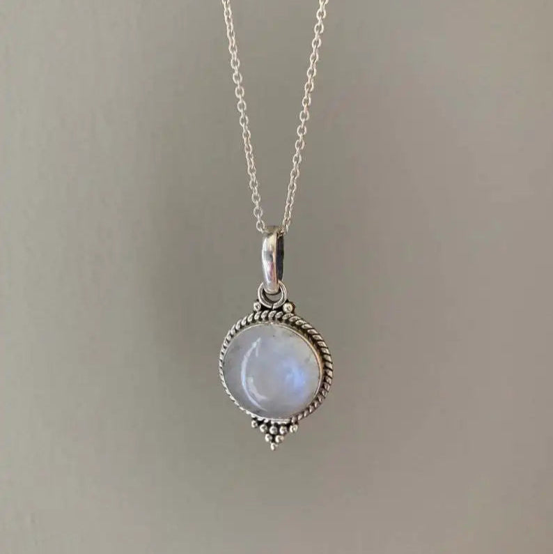 Ketting met Maansteen Hanger Vintage Stijl 