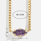Ketting met oogvormige hanger met geboortesteen
