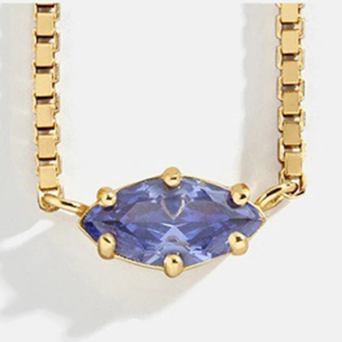 Ketting met oogvormige hanger met geboortesteen september