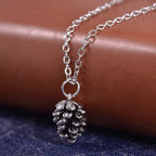 Collier avec Pendentif Pomme de Pin Femme argent