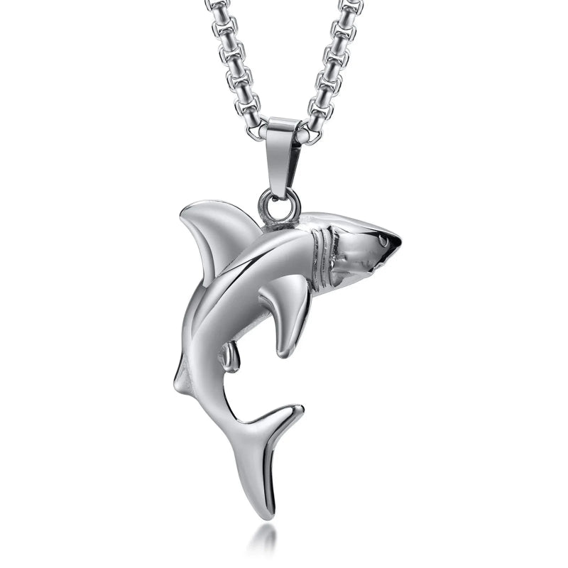 Collier avec Pendentif Requin pour Homme argent