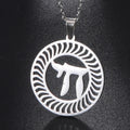 Halsketting met ronde hanger en Hebreeuwse letter Chai Joods