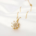 Collier avec Pendentif Rotatif Fleur Anti-Stress pour Femme