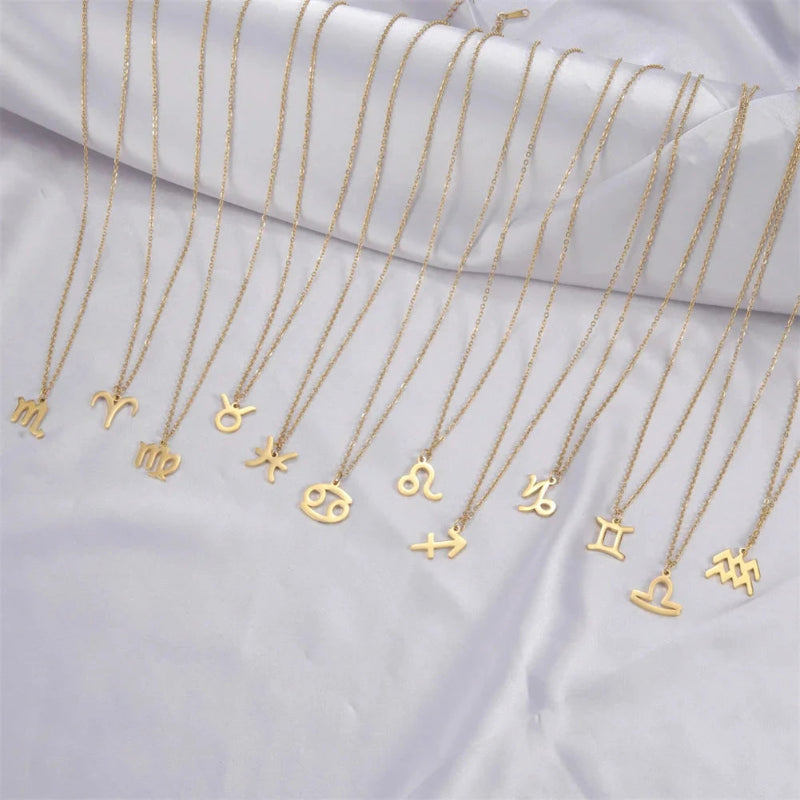 Collier avec Pendentif Dorés Signe du Zodiaque