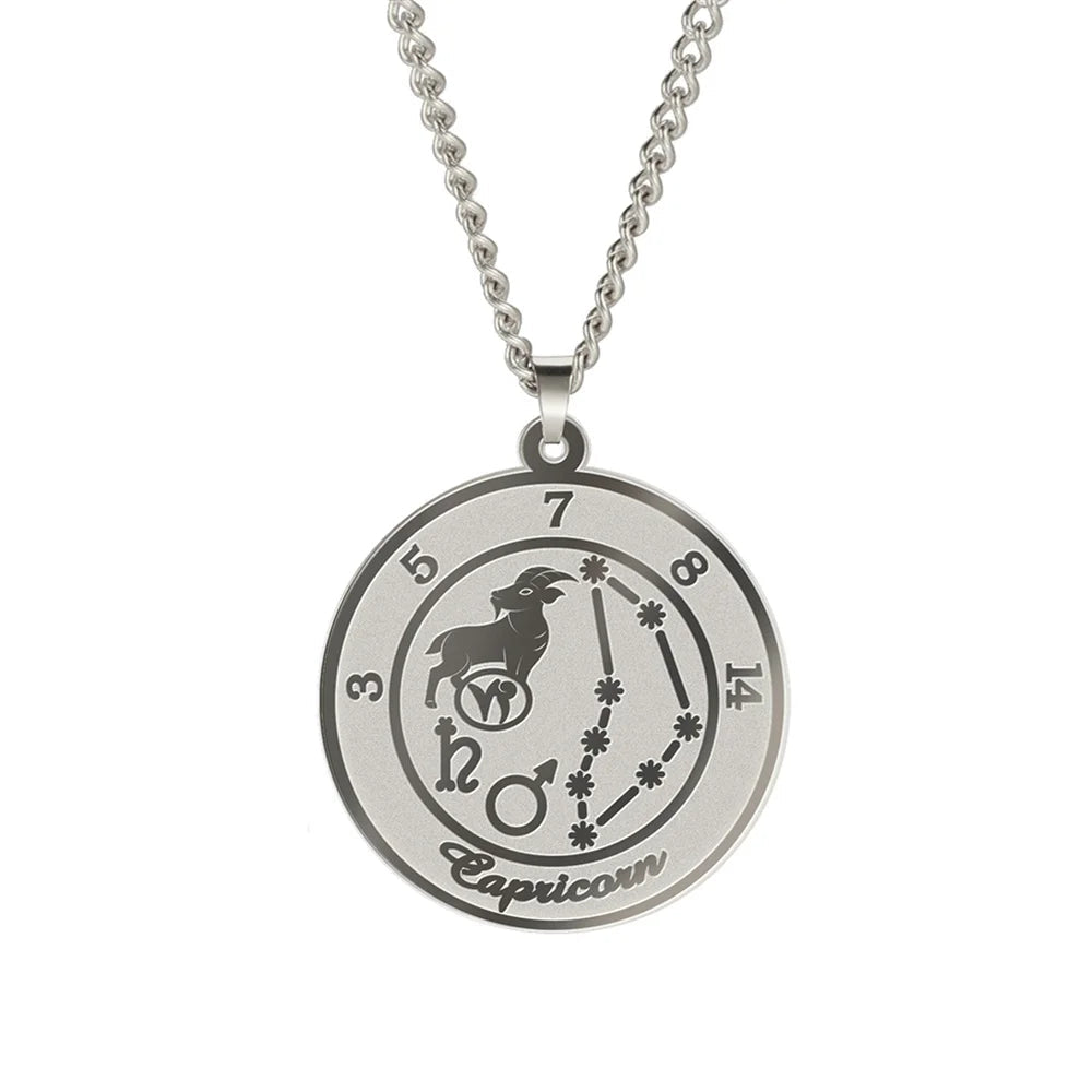 Collier avec Pendentif Signe du Zodiaque Astrologique Homme ou Femme