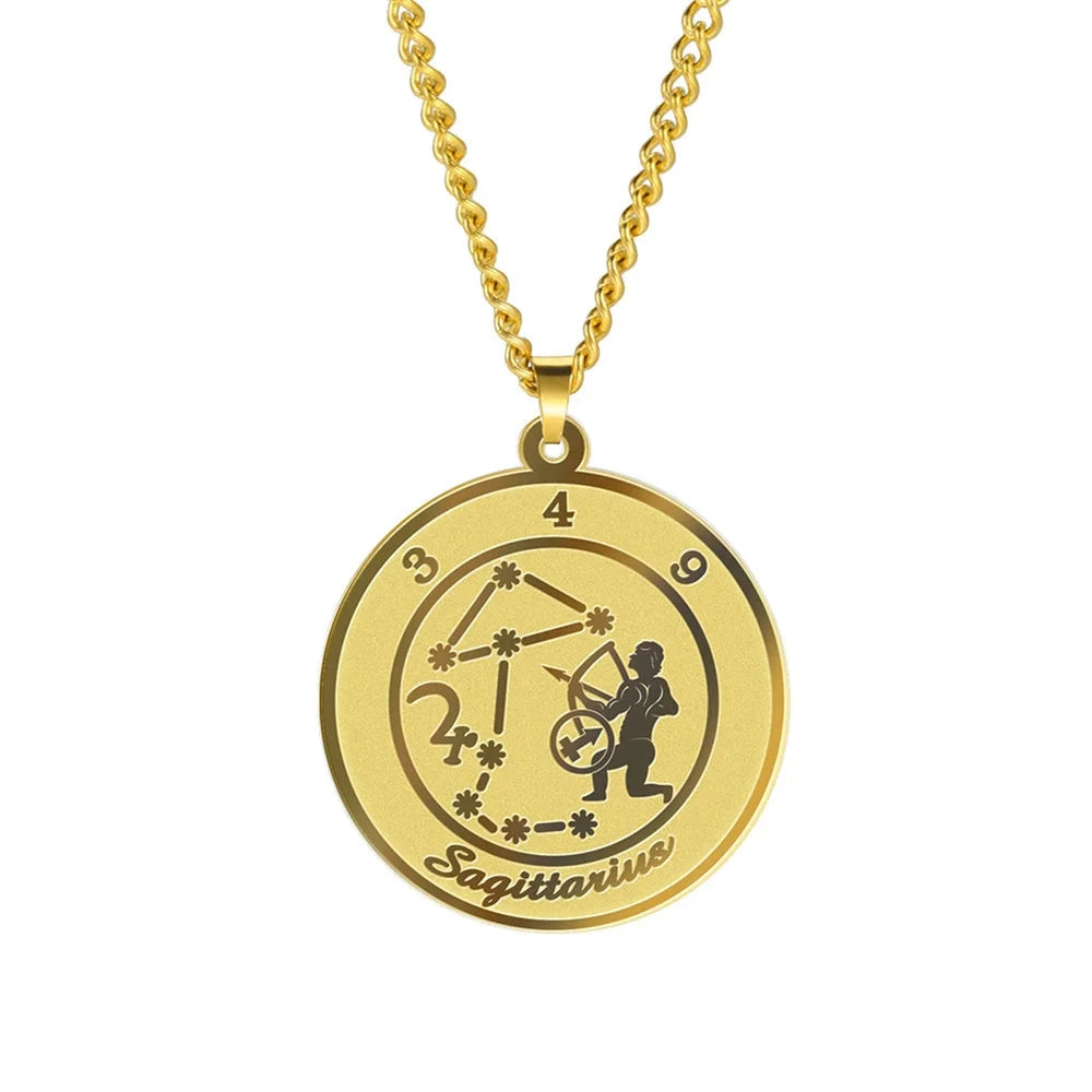 Collier avec Pendentif Signe du Zodiaque Astrologique Homme ou Femme