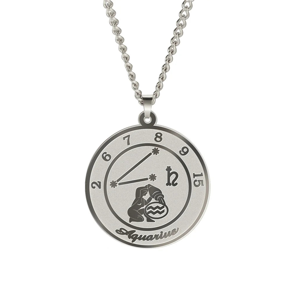 Collier avec Pendentif Signe du Zodiaque Astrologique Homme ou Femme