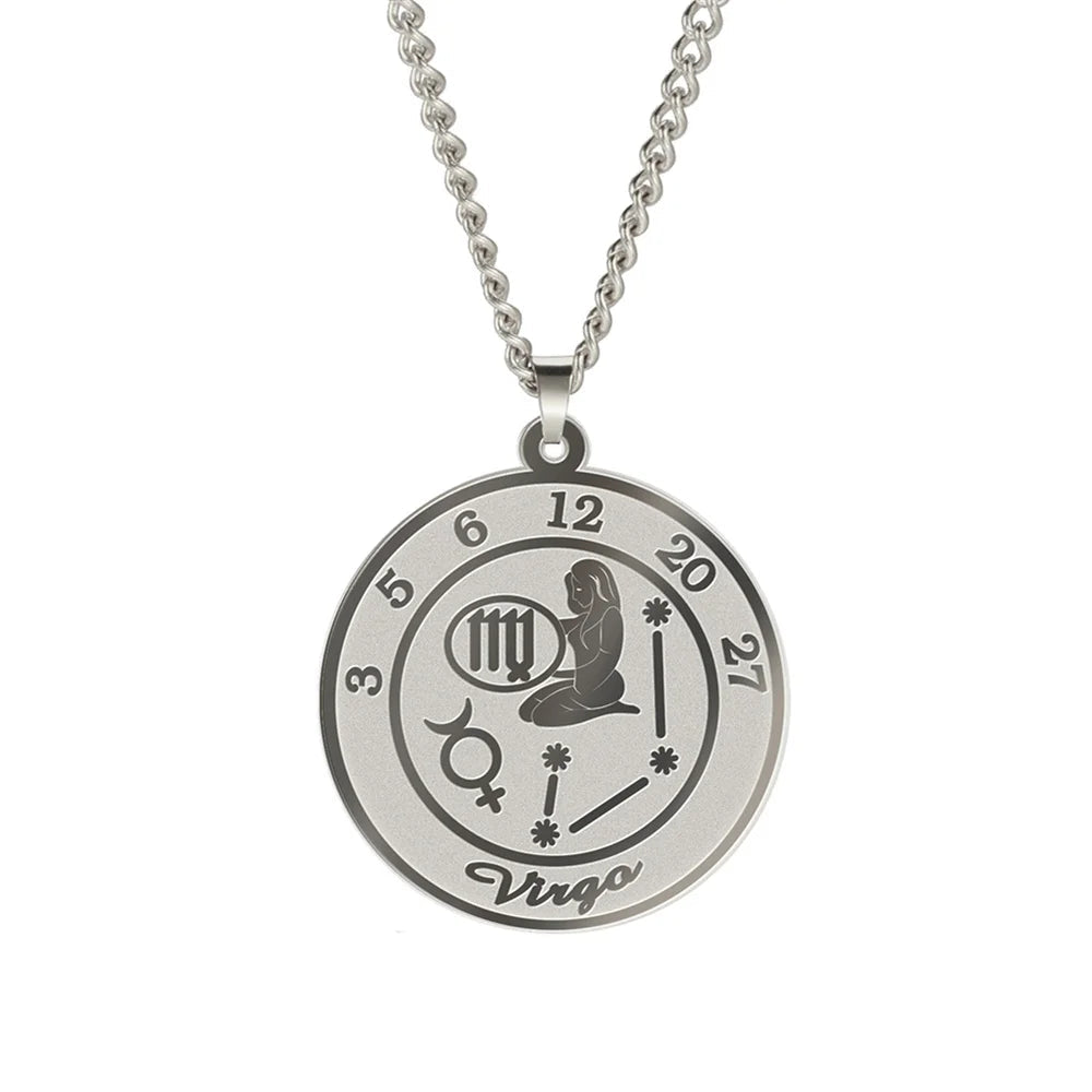 Collier avec Pendentif Signe du Zodiaque Astrologique Homme ou Femme
