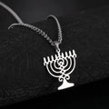 Ketting met symbolische Joodse Menorah hanger