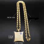 Lange ketting met amulet hanger Ayatul Kursi Arabisch islamitisch moslim
