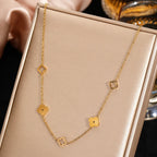 Collier avec Pendentif Trèfle à 4 Feuilles or