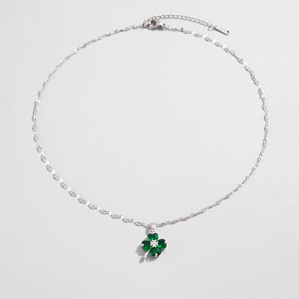 Collier avec Pendentif Trèfle à 4 Feuilles Coloré
