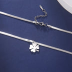 Collier avec Pendentif Trèfle à 4 Feuilles Porte Bonheur argent