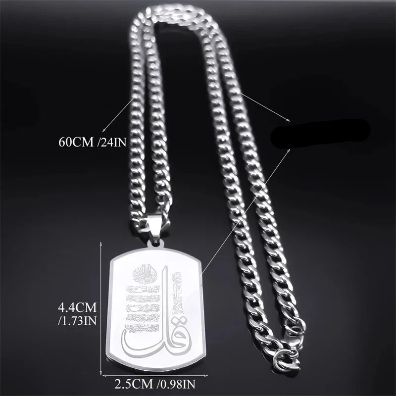 Ketting met hanger van verzen uit de Koran islam moslim Arabisch