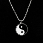 Collier avec Pendentif Yin Yang Noir et Blanc