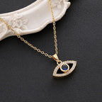 Turkse blauwe boze oog maan zirkoon hanger ketting 