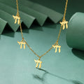 Ketting met hangers in Hebreeuwse letter Chai joods goud
