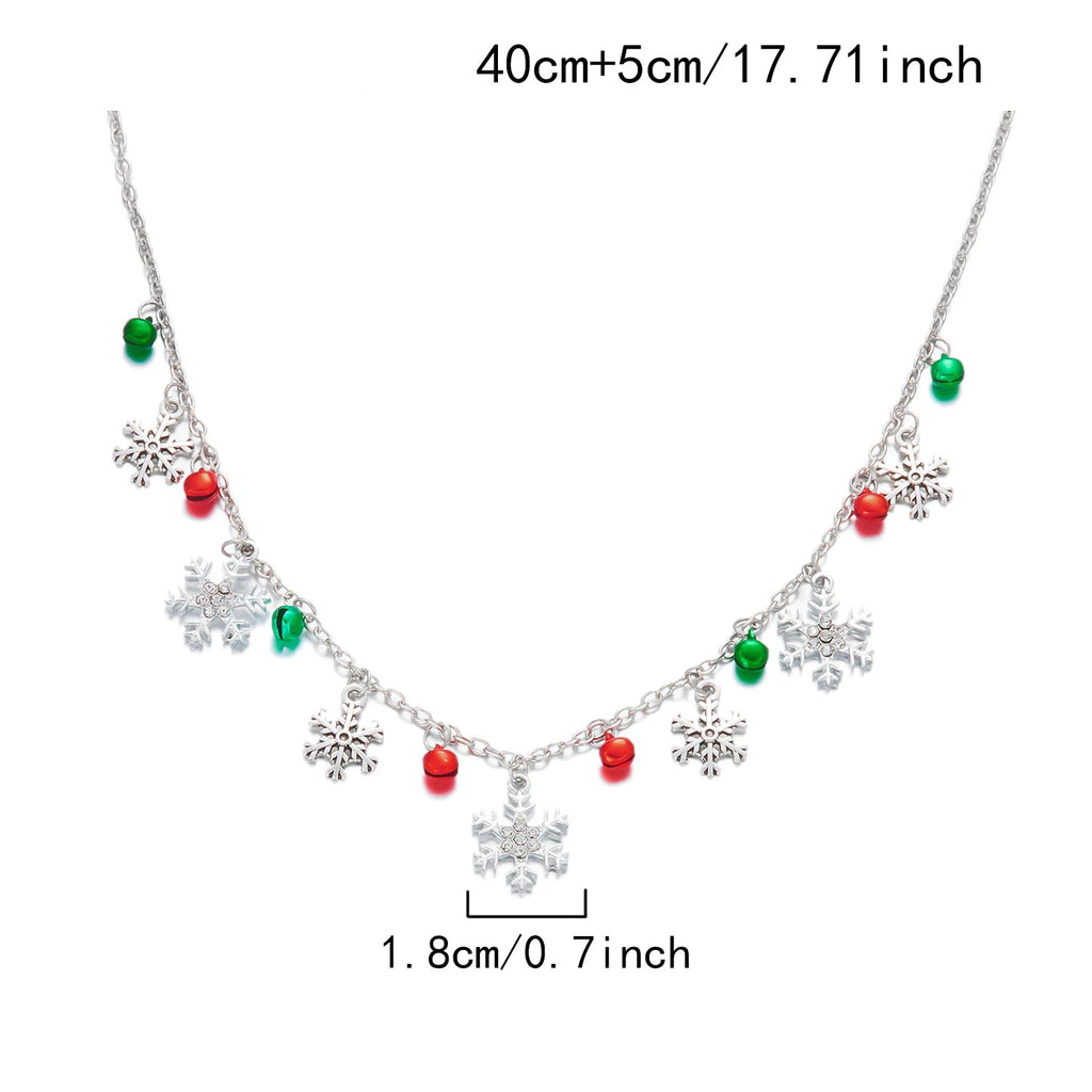 Collier avec Pendentifs Flocons de Neige et Boules de Noël