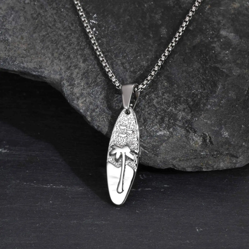 Ketting met kleine palm- en zeehanger in zilver