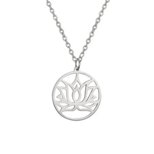 Collier Bouddhiste Fleur de Lotus argent