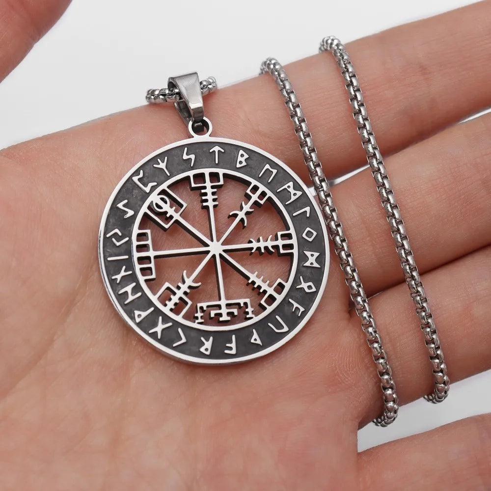 Kompas Ketting Vegvisir Zilveren Viking Hanger
