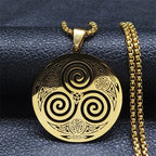 Collier Celtique Pendentif Triskel Viking Homme Femme Nordique or