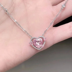 Collier Cœur Brillant pour Femme en Argent Véritable