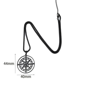 Collier Compas Pendentif Boussole Rose des Vents Points Cardinaux