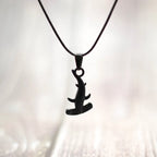 Ketting met koord en zwarte hamerhaai hanger