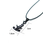 Ketting met koord en zwarte hamerhaai hanger