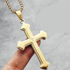 Collier croix du Notre Père avec pendentif pour homme