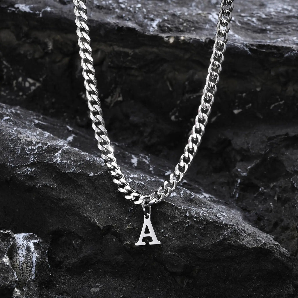 Herenketting met gepersonaliseerde initiaalhanger a