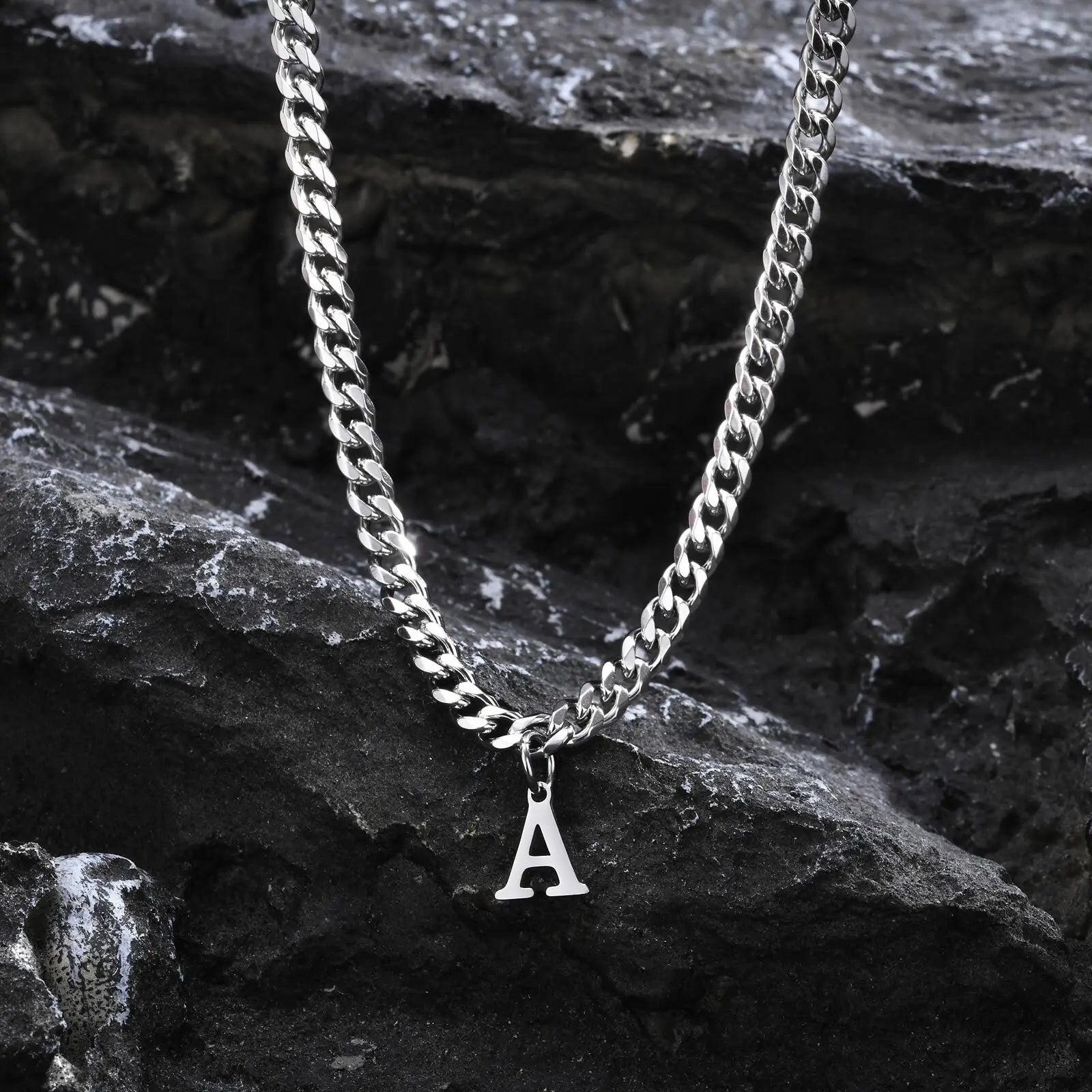 Herenketting met gepersonaliseerde initiaalhanger a