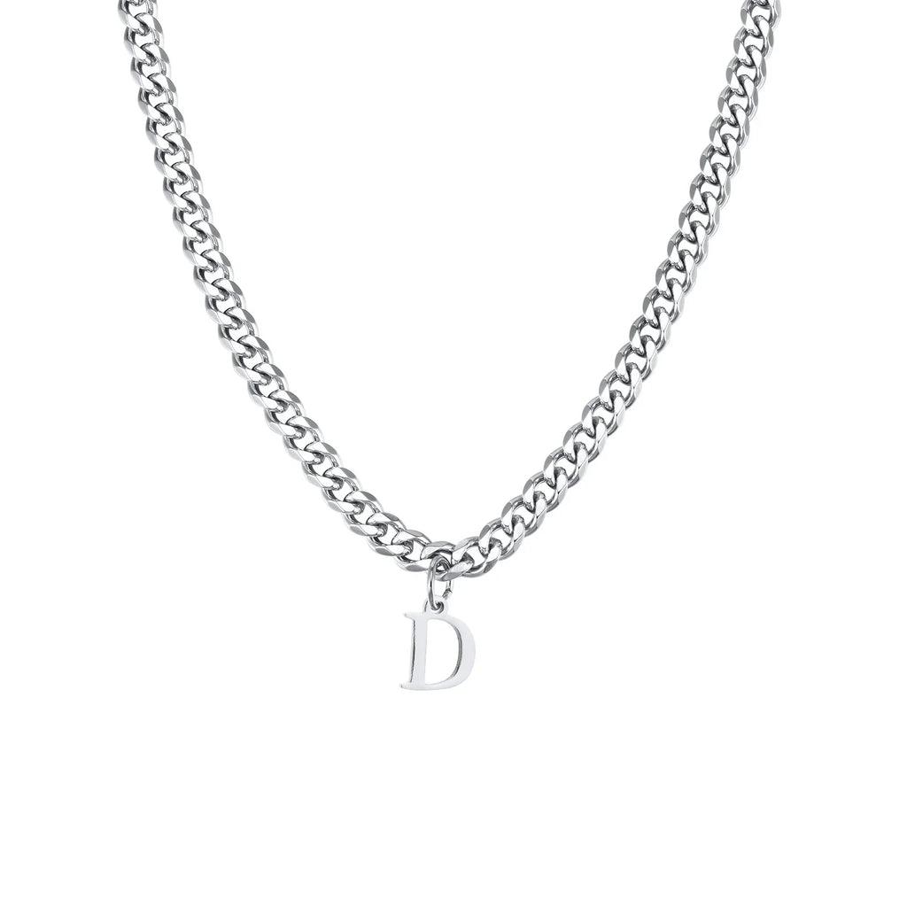 Herenketting met gepersonaliseerde initiaalhanger d