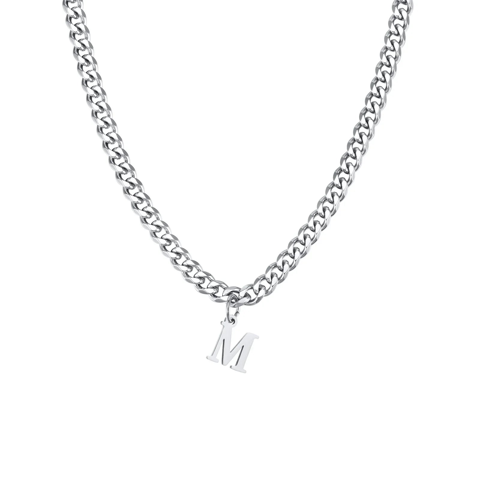 Herenketting met gepersonaliseerde initiaalhanger m