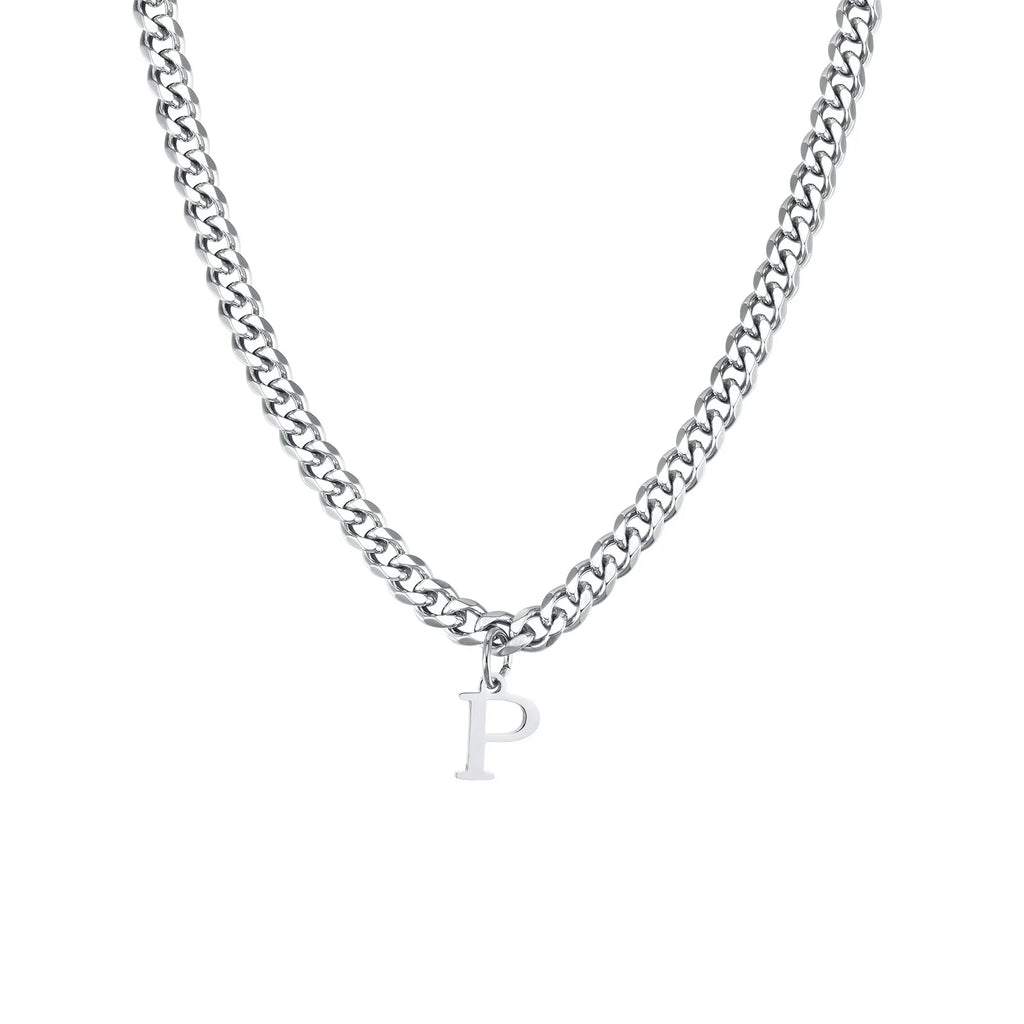 Herenketting met gepersonaliseerde initiaalhanger p