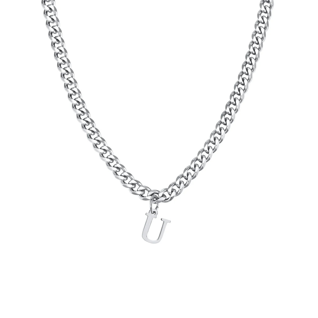Herenketting met gepersonaliseerde initiaalhanger u